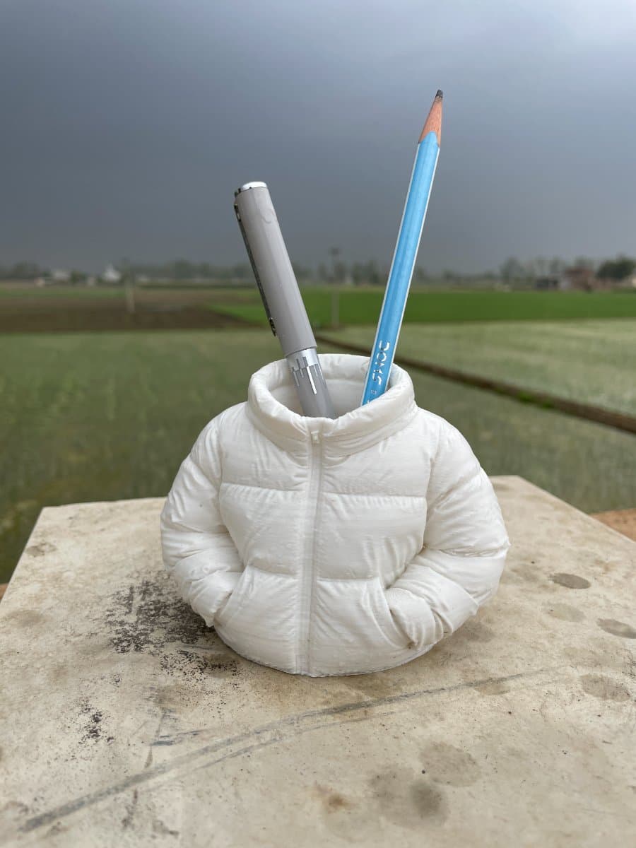 Puffer Jacket Pen Holder Cup