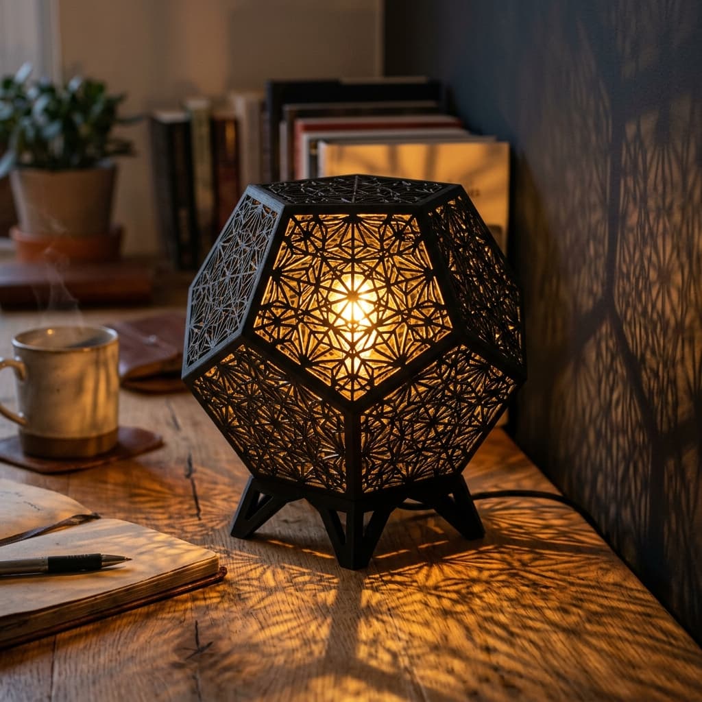 Infinity Dodecahedron Desk Lamp