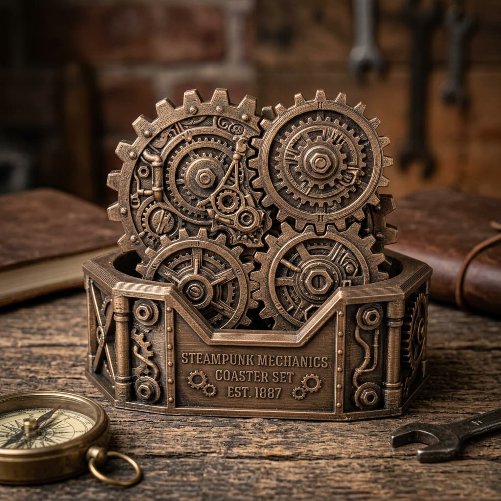 Steampunk Mechanical Gear Coasters