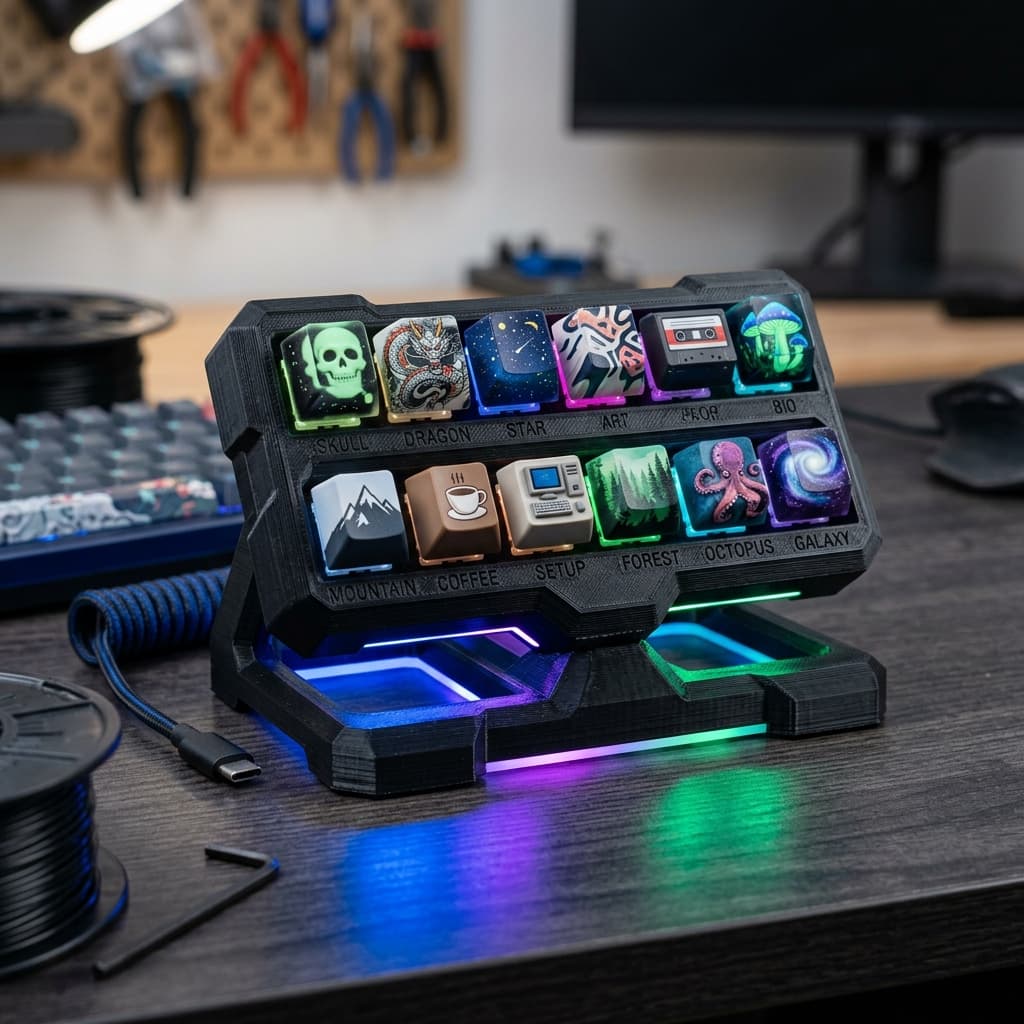 Cyberpunk LED Keycap Display Box
