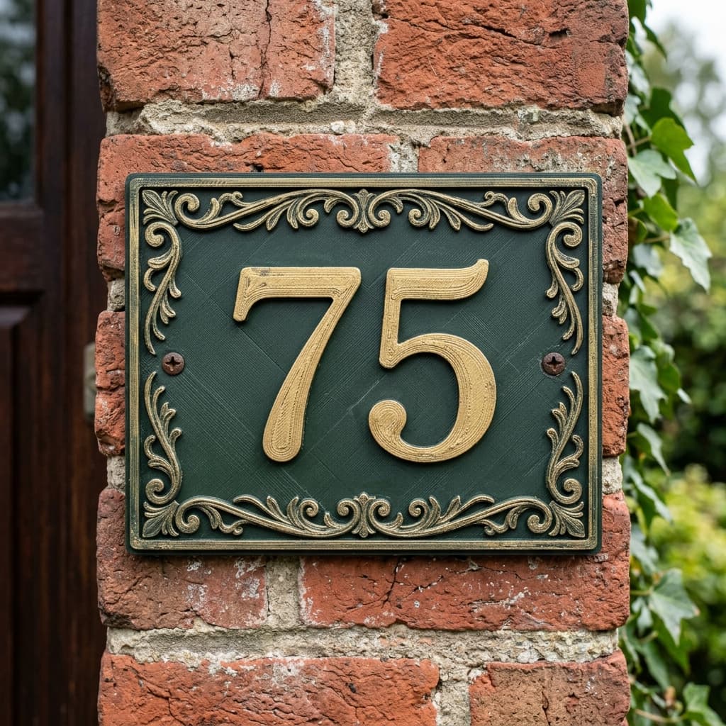 Custom House Number Plate (Vintage Style)